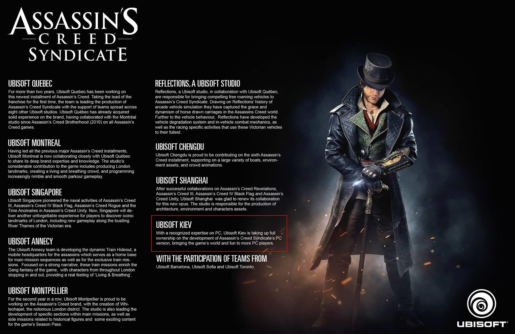 Ubisoft обещает хорошо оптимизировать РС-версию Assassin’s Creed: Syndicate. 
