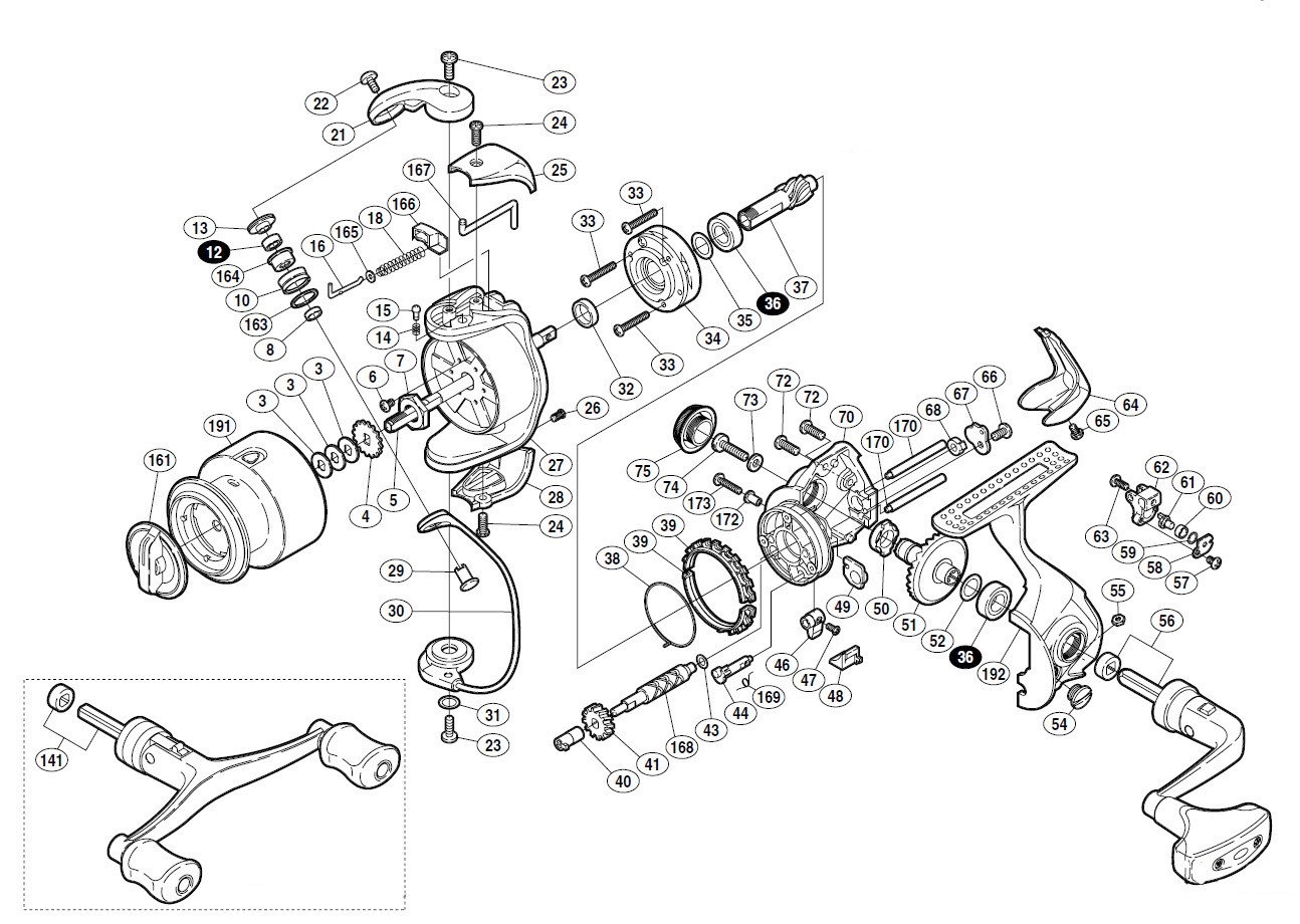 Кинематические схемы катушек shimano